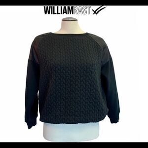 William Rast black quilted faux leather sweatshirt size XL
